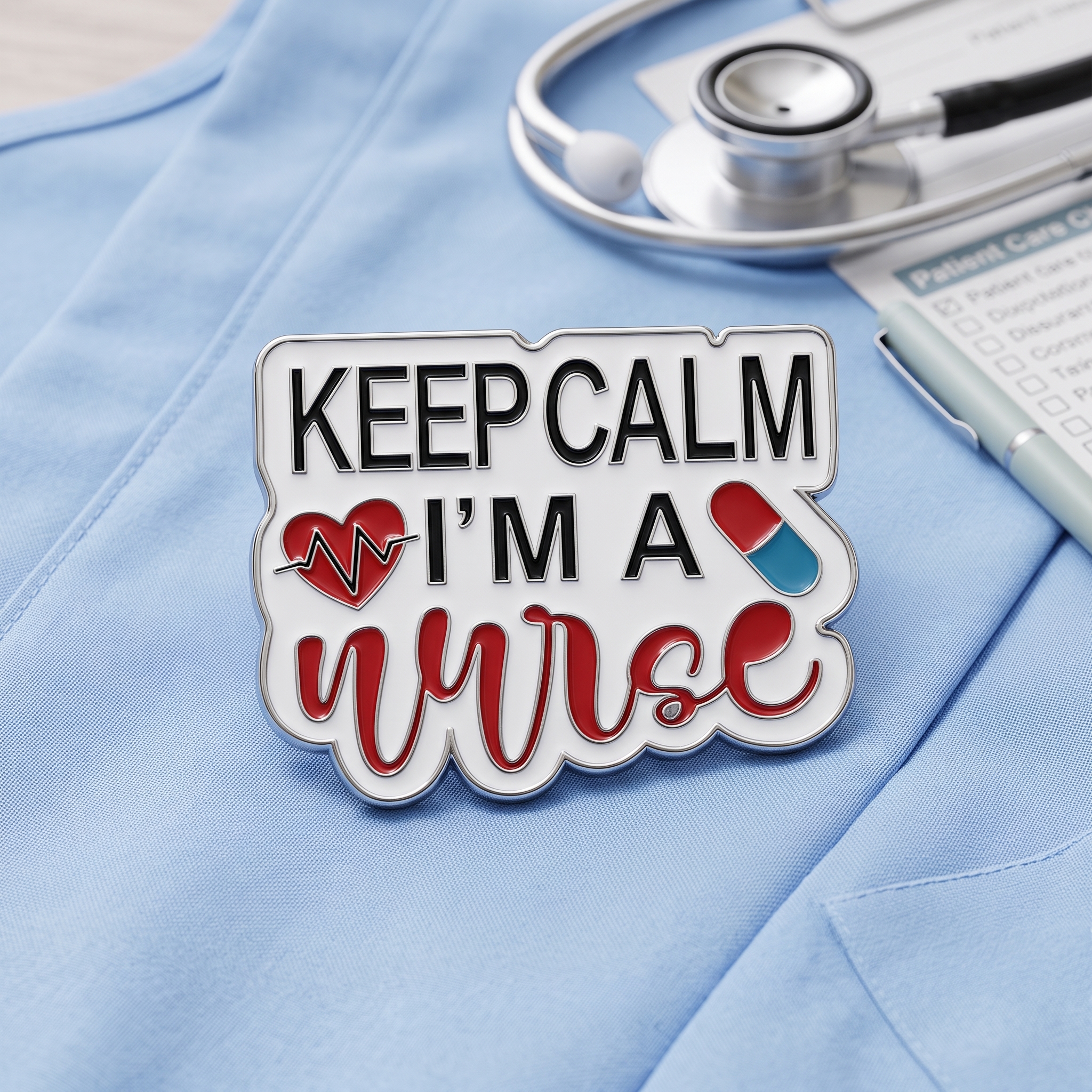 O1-Brosa-pin-329 Pinișor - Keep Calm I'm A Nurse - imagine 1