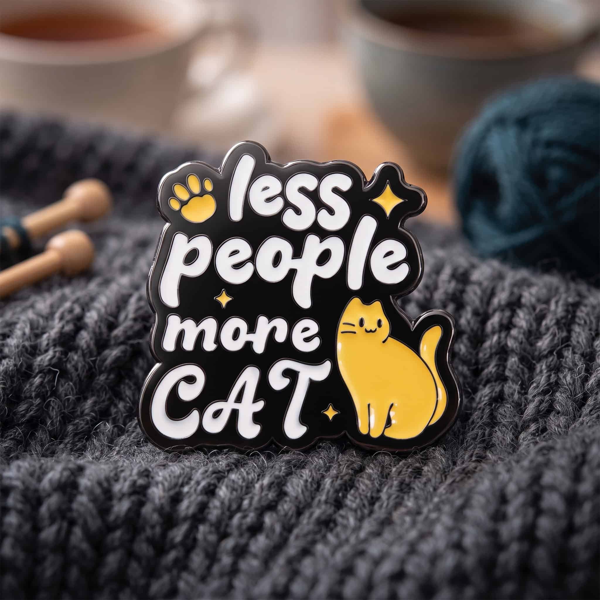 O2-Brosa-pin-227 Pinișor - Less People More Cat - imagine 1
