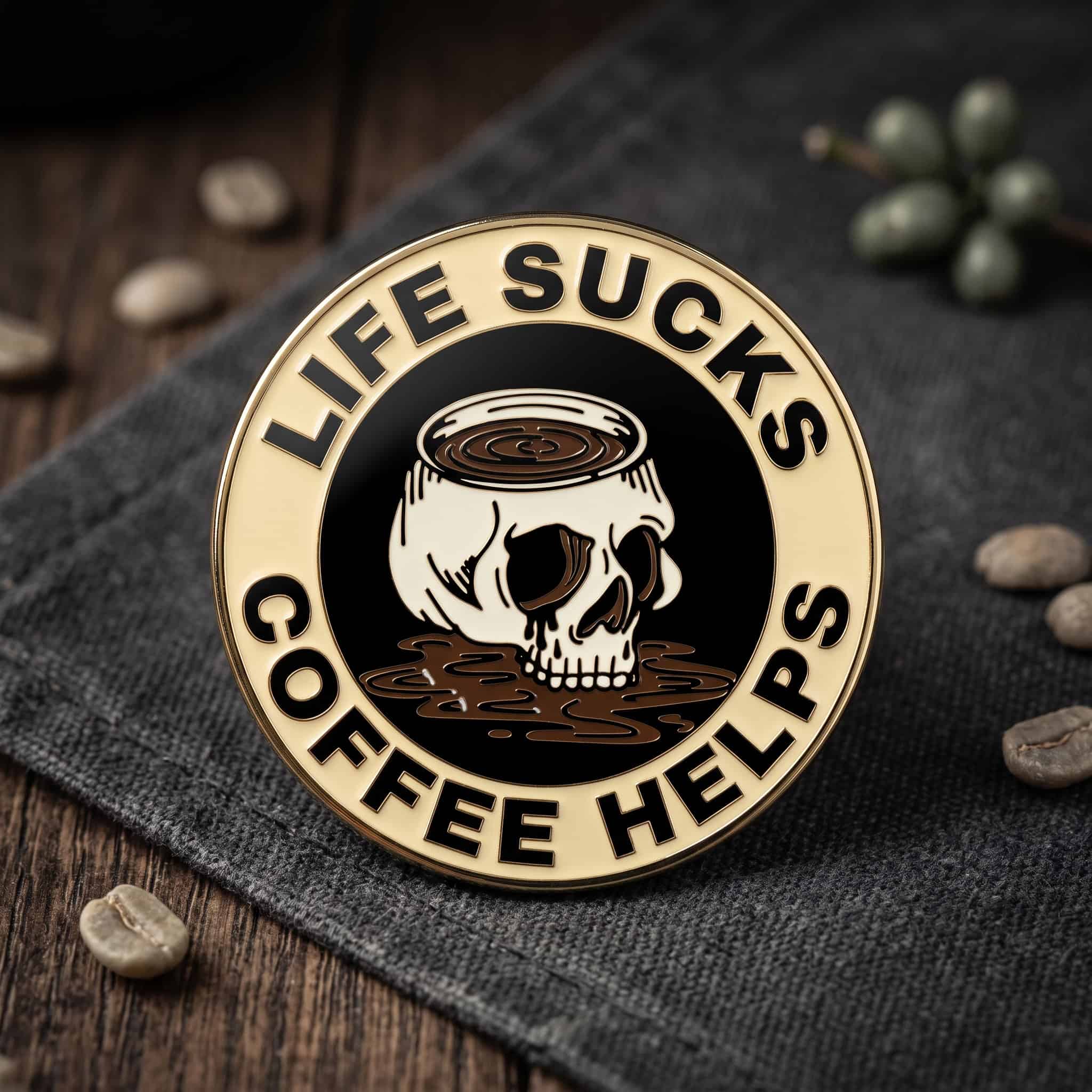 O2-Brosa-pin-246 Pinișor - Life Sucks, Coffee Helps - imagine 1