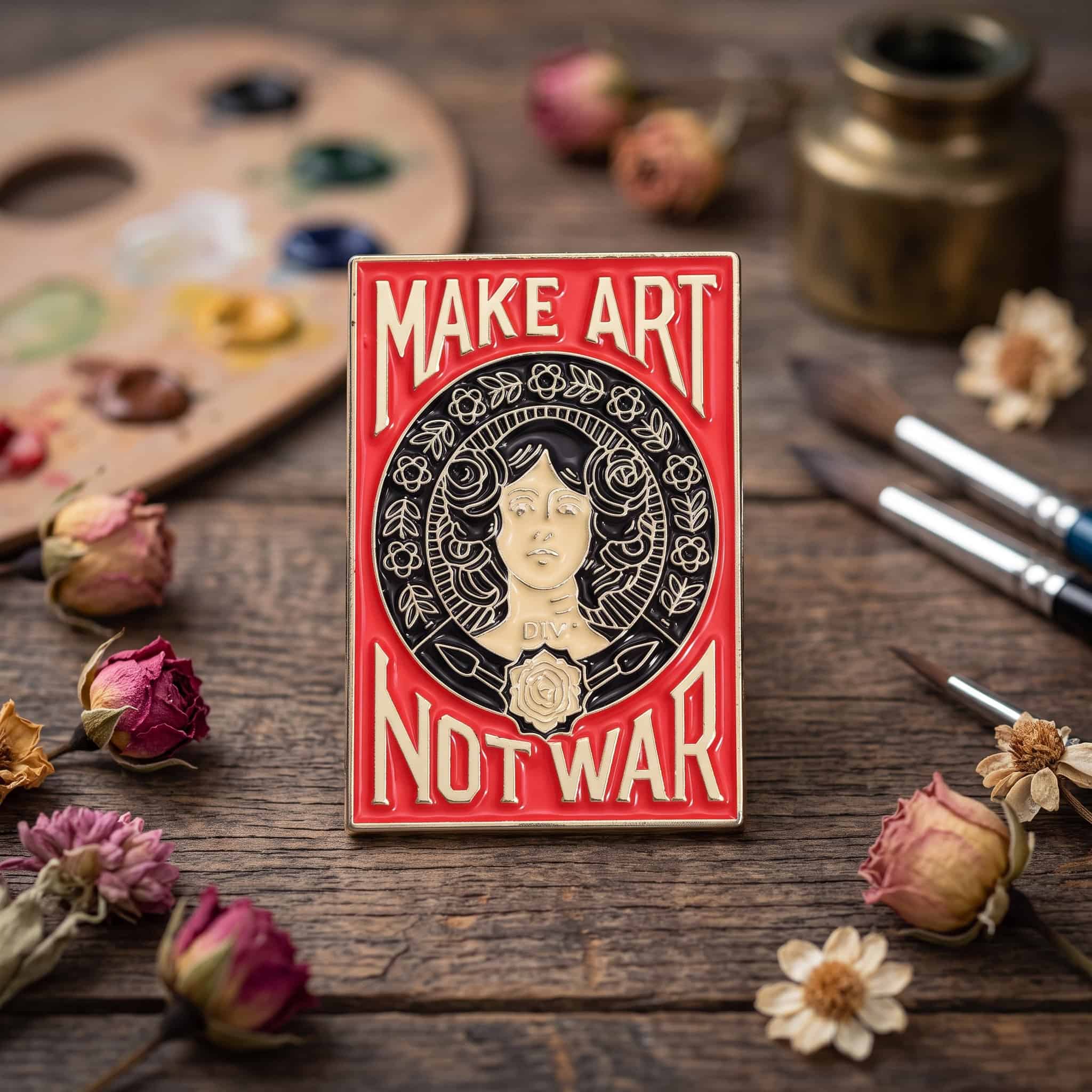 O2-Brosa-pin-331 Pinișor - Make Art Not War - imagine 1