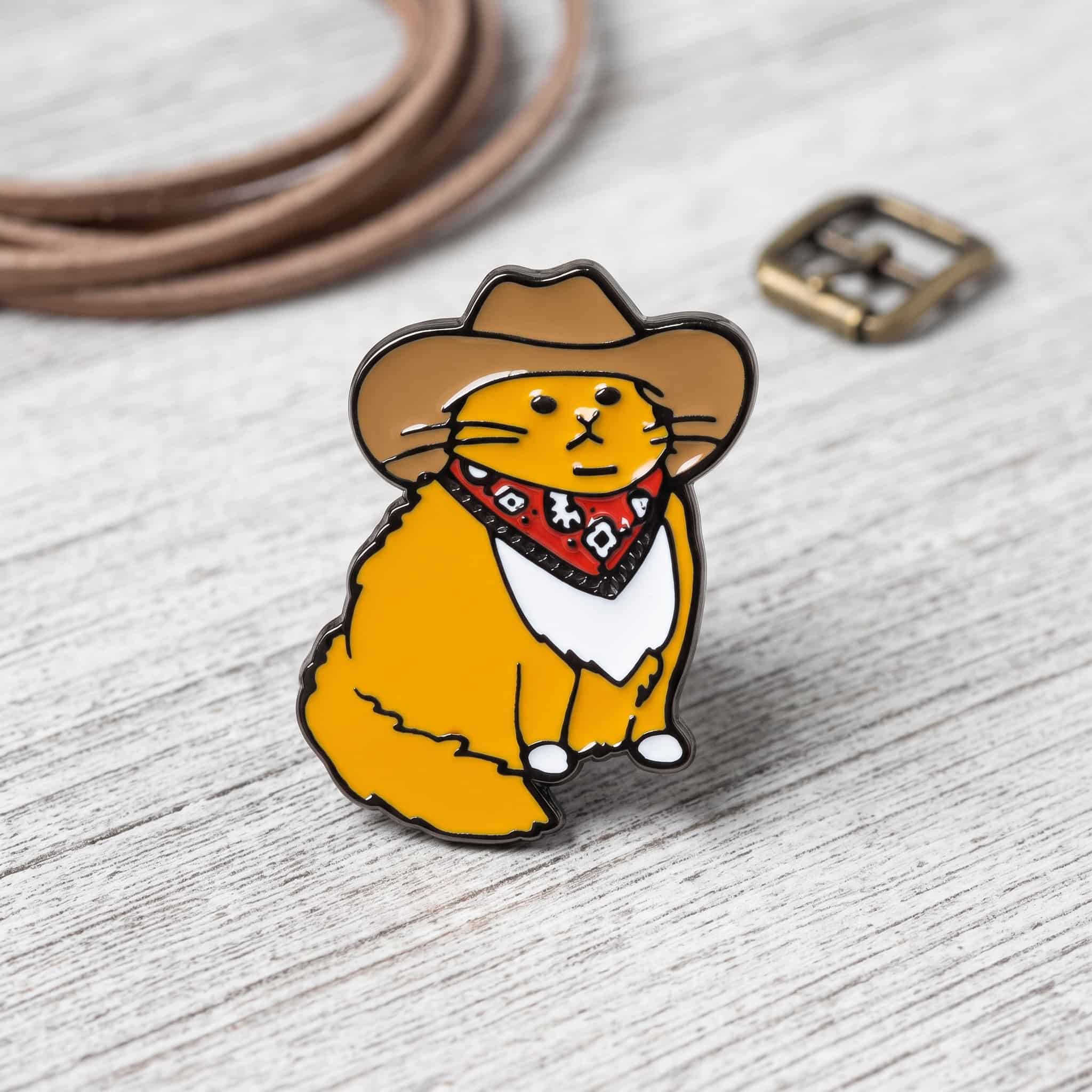 O2-Brosa-pin-364 Pinișor - Cowboy Cat - imagine 1
