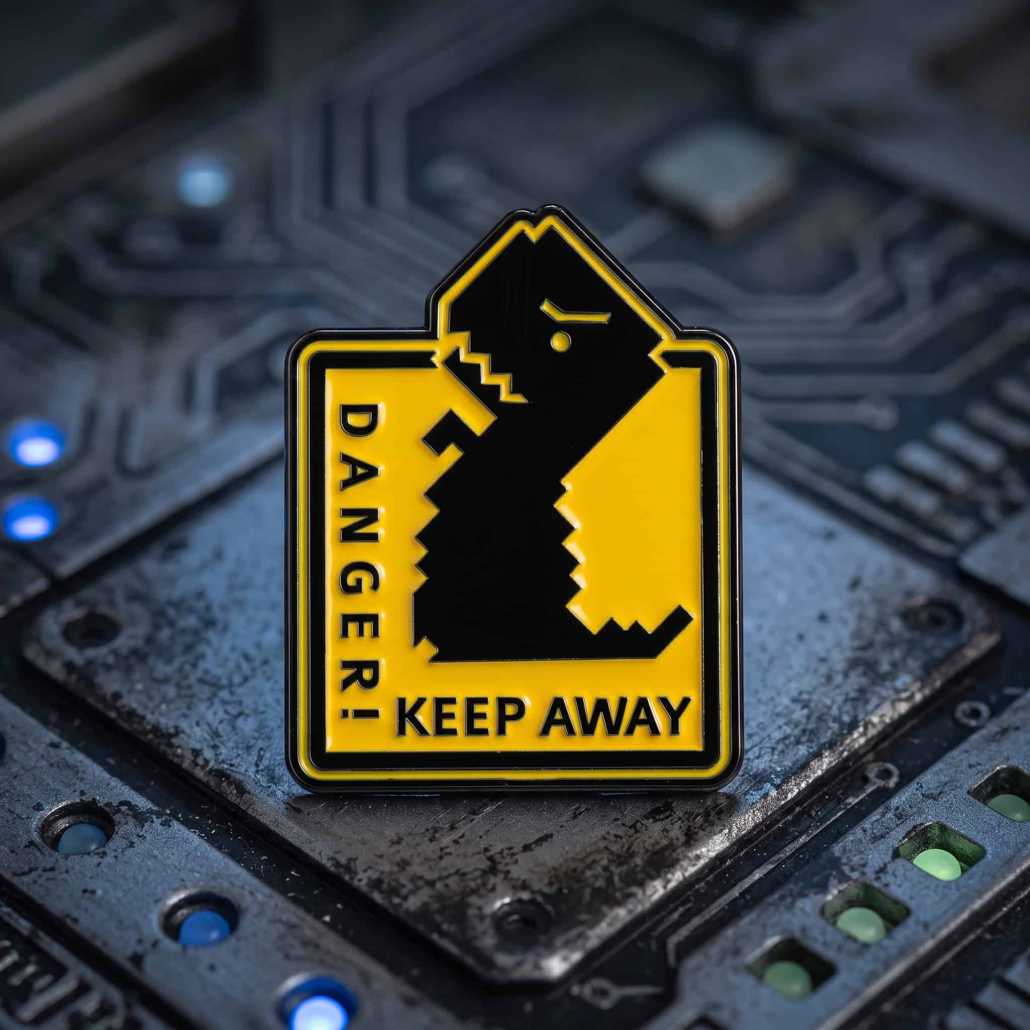O3-Brosa-pin-085 Pinișor - Danger! Keep Away - imagine 1